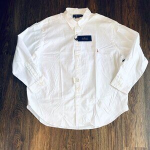 NWT Ralph Lauren Blue Label white button-down shirt Men's 19 34/35 Classic fit